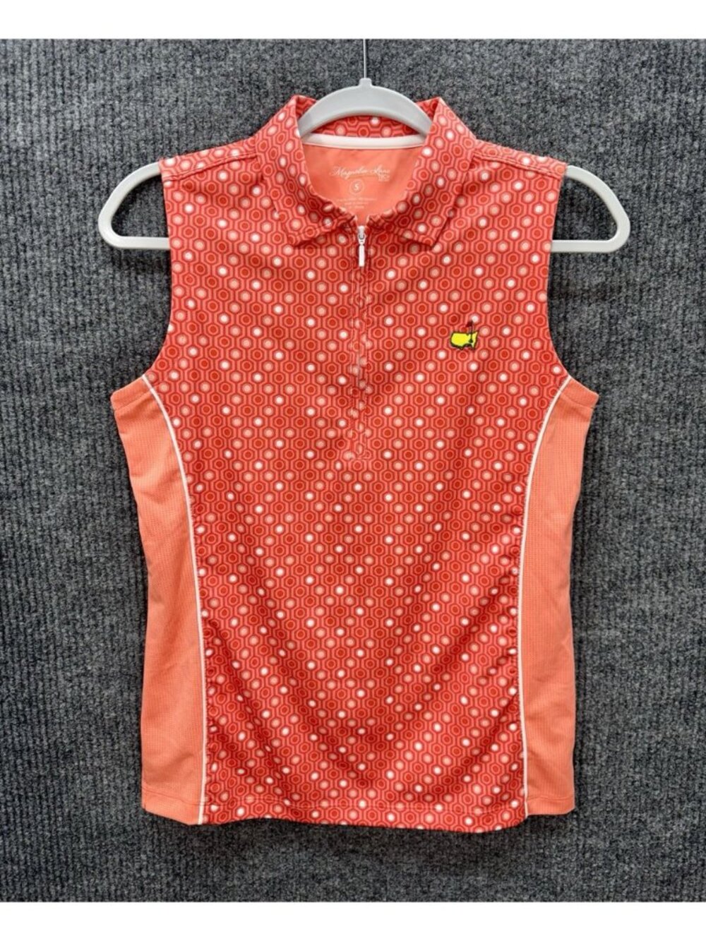 Masters Magnolia Lane Tech Top Women’s Small Coral Pink Golf Polo Sleeveless